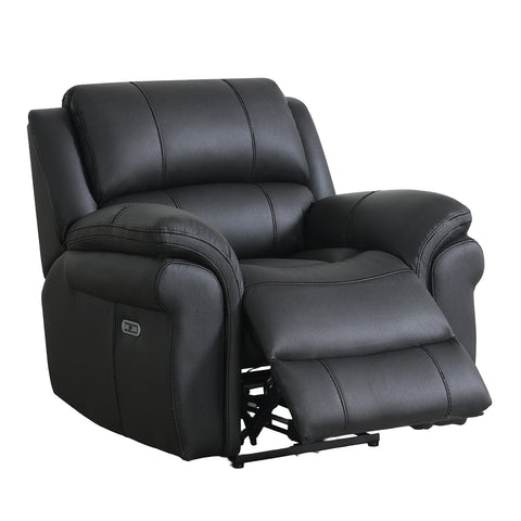 Flynn Electric Recliner Armchair with USB Charging with extended footrest, shown on a plain white background.