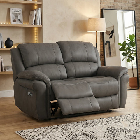 Flynn Power Recliner 2 Seater Sofa in Grey or Stone