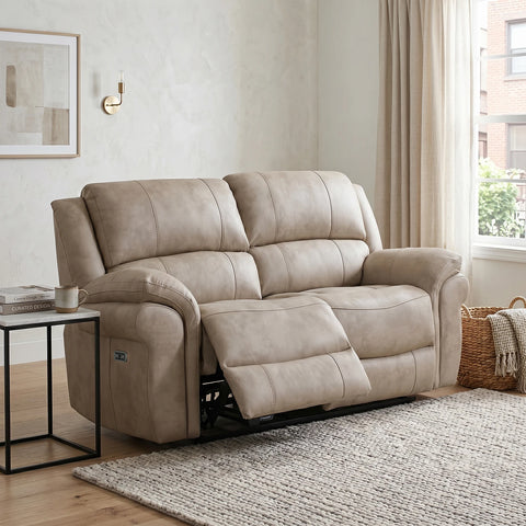 Flynn Power Recliner 2 Seater Sofa in Grey or Stone