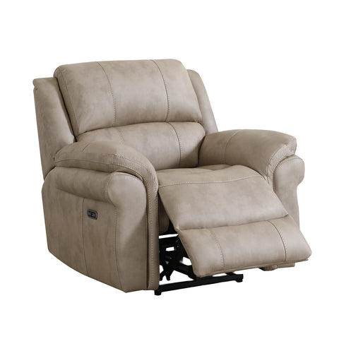 Flynn Stone Leather Look Electric Recliner Chair with USB ports