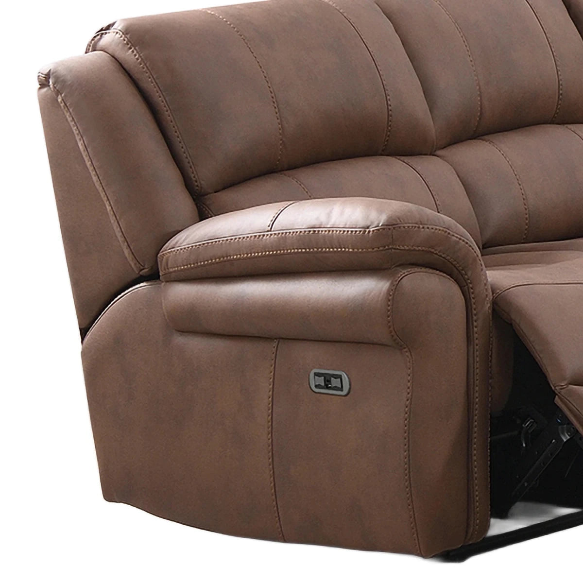 Close up of arm of Flynn 3 Seater Recliner Sofa with USB Charging