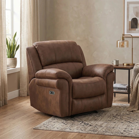 Flynn Tan Power Recliner Armchair