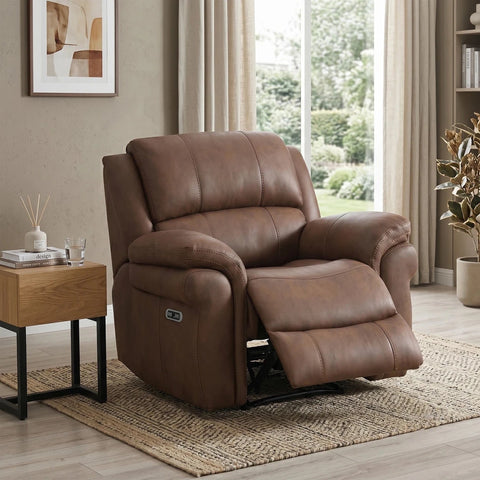 Flynn Tan Power Recliner Armchair