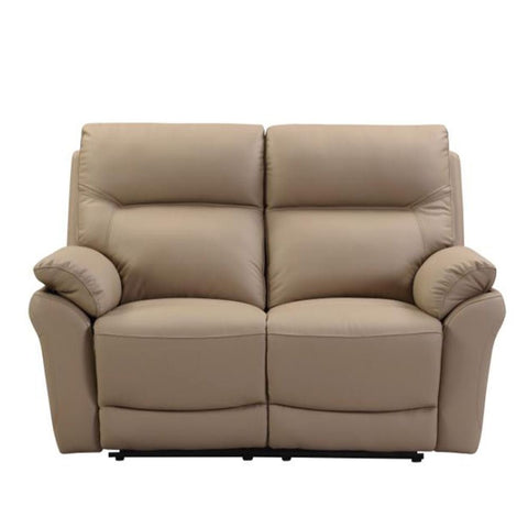 Foster Latte Leather Electric Reclining 2 Seater Sofa - Pendle Village Furniture