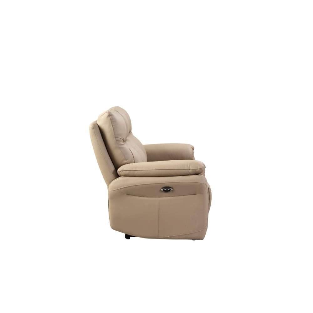 Foster Latte Leather Electric Reclining 2 Seater Sofa - Pendle Village Furniture
