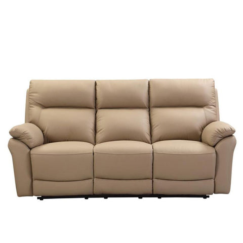 Foster Latte Leather Electric Reclining 2 Seater Sofa - Pendle Village Furniture