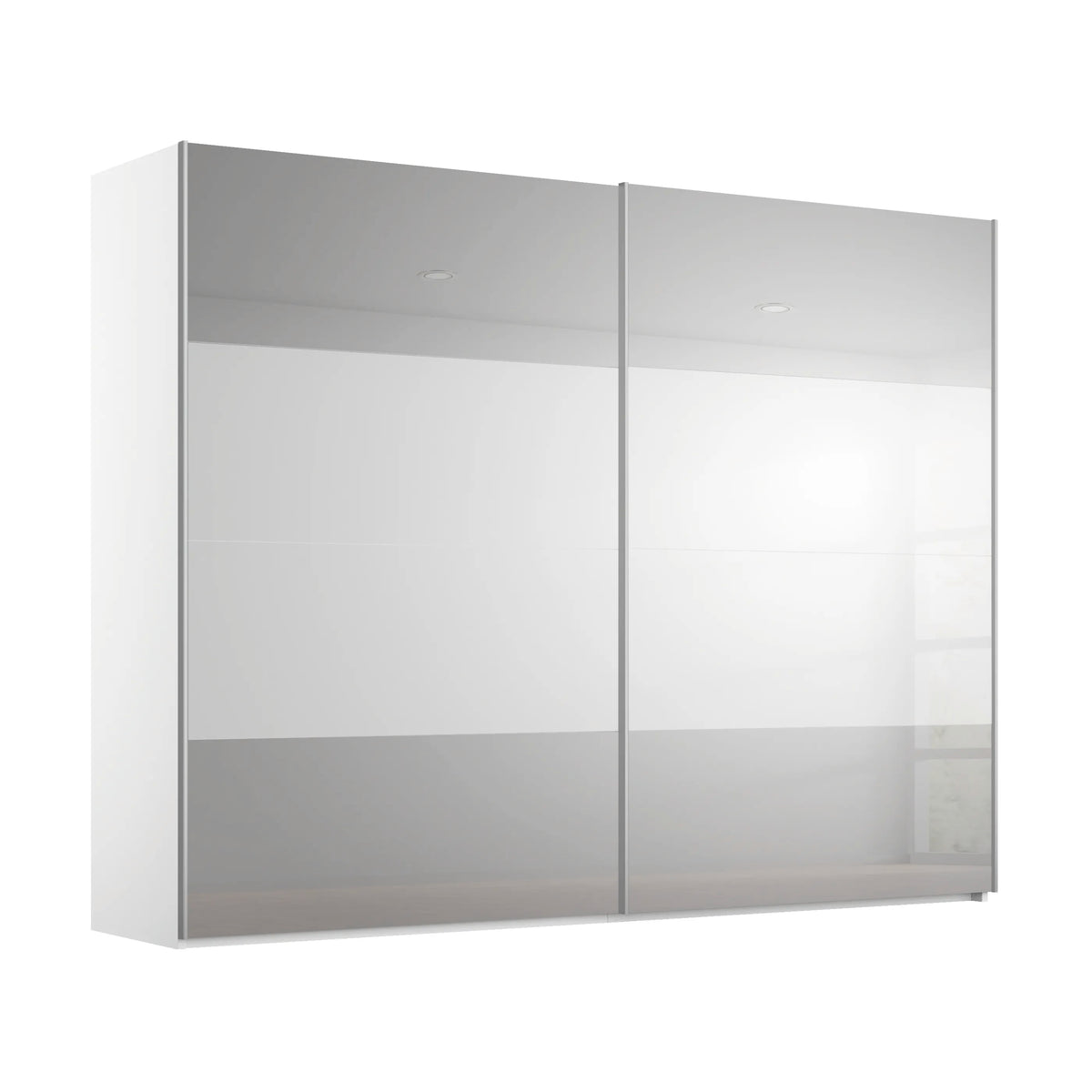 Rauch Frankfurt Two Tone Mirror Front Sliding Door Wardrobe - W316cm - Pendle Village Furniture