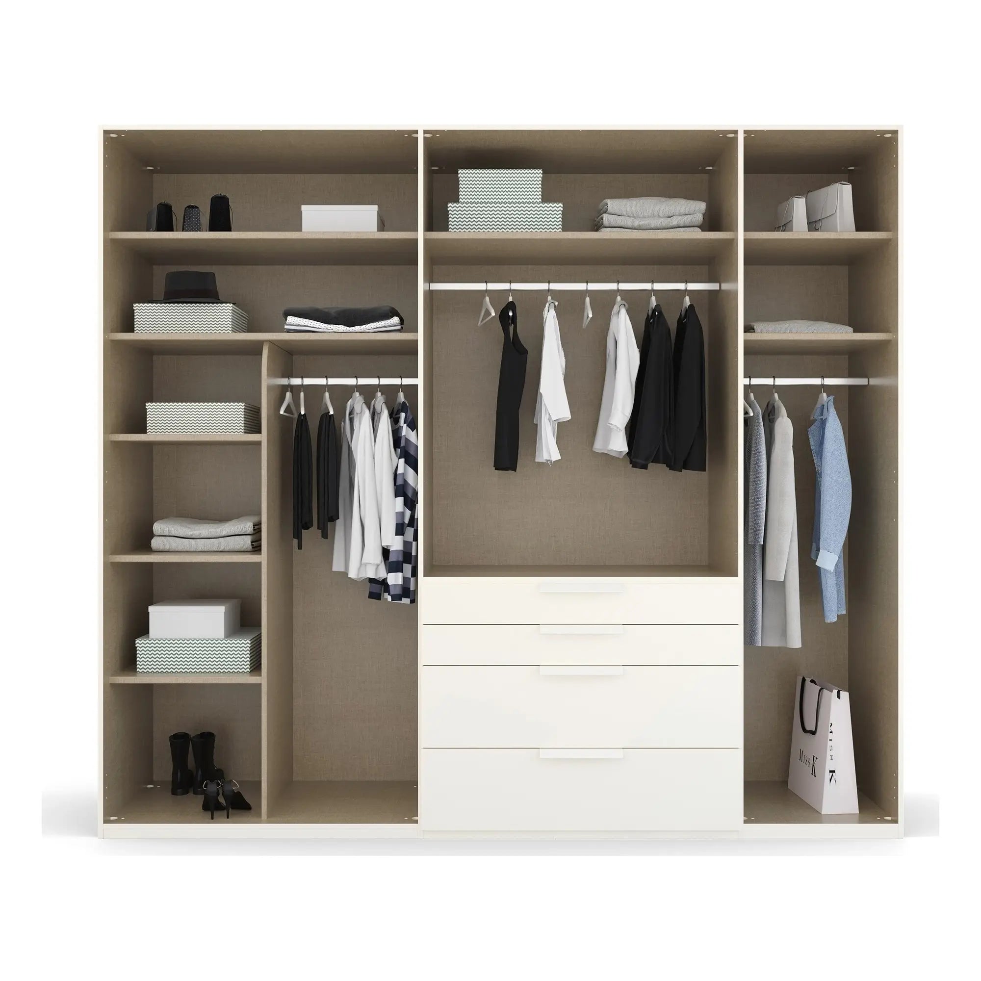 Wardrobe with glass drawers deals