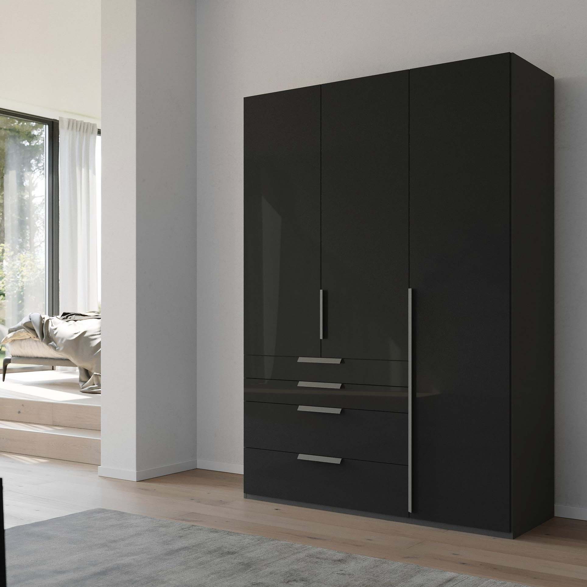 Frans 151cm Glass 3 Door Wardrobe With Drawers