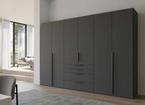 Rauch Frans Black Large 6 Door Wardrobe sale, 3m long 223cm height - 003