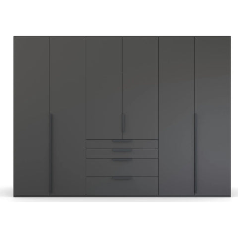 Rauch Frans Black Large 6 Door Wardrobe sale, 3m long 223cm height - 004