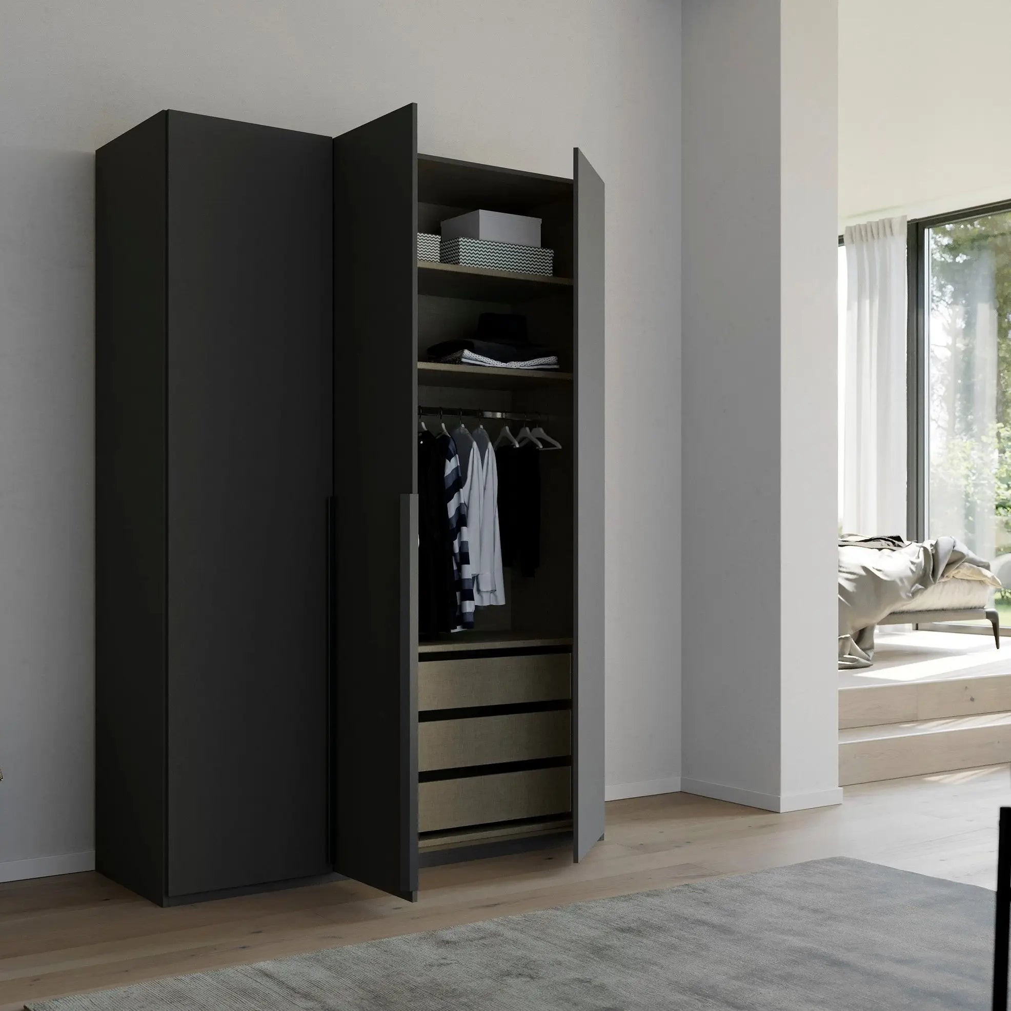 Frans 151cm Decor 3 Door Hinged Wardrobe - Pendle Village Furniture