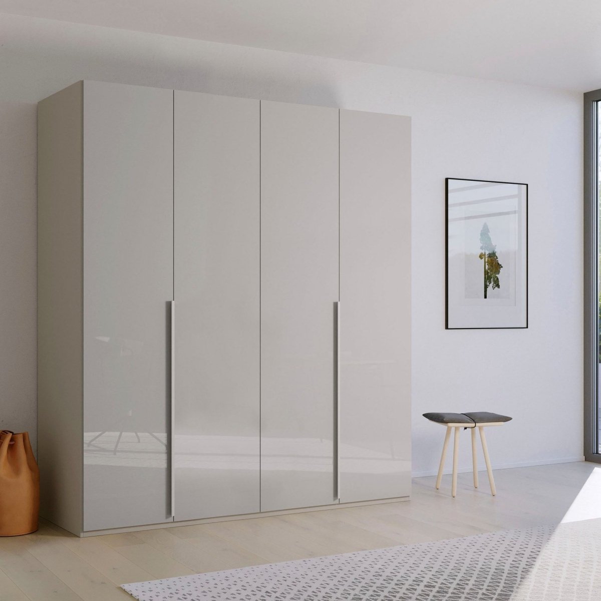 Frans 200cm Glass Front 4 Door Wardrobe - Pendle Village Furniture