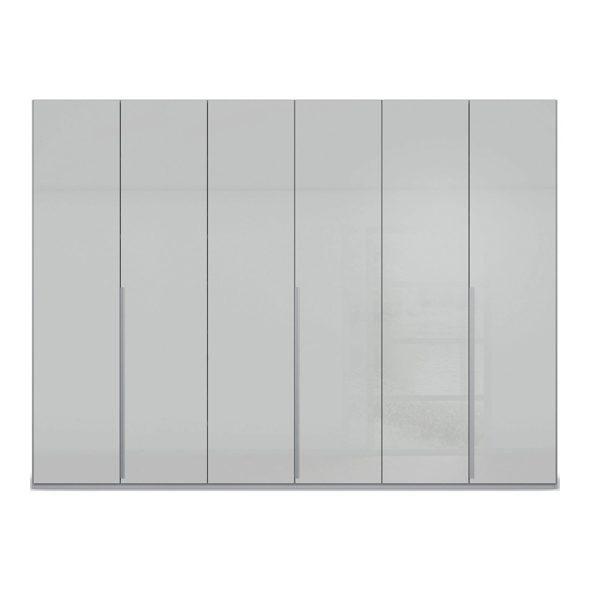 Frans Grey 6 door wardrobe with shelves, 300cm Wide, comes with premium interior. Available for Sale online free delivery and assembly, Pay with interest free monthly instalments - Front View