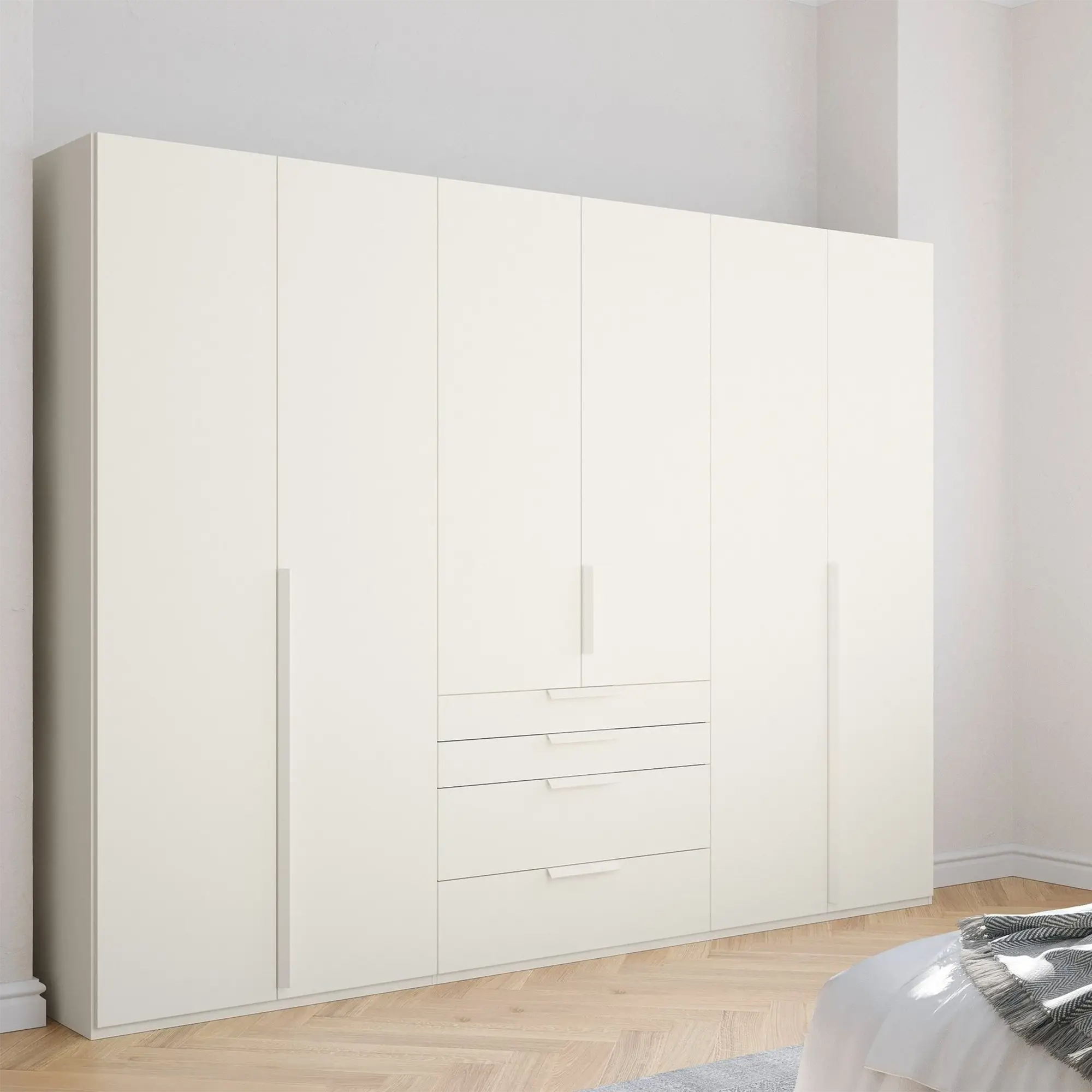 Rauch Frans White Large 6 Door Wardrobe sale, 3m long 223cm height - 002