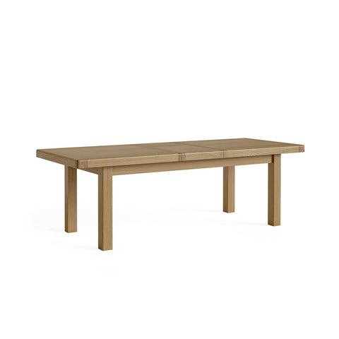 Norman Solid Oak Extending Dining Table and Upholstered Chair Set - Seats upto 10 People - Pendle Village Furniture