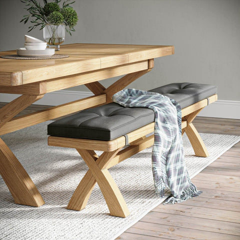 Norman 6 - 8 Seater Cross Leg Extending Dining Table Set - Pendle Village Furniture