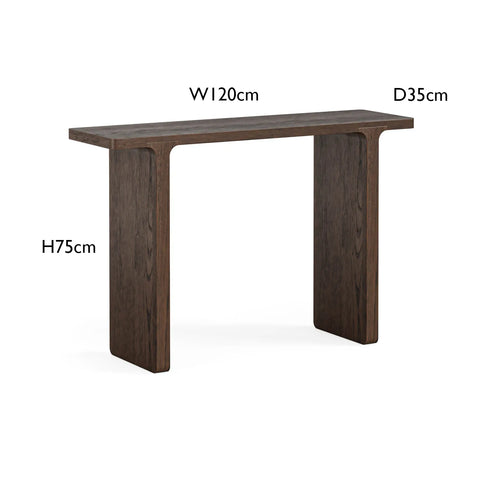 Saint Amond Dark Wood Console Table, Matching Furniture Available - Dimensions 