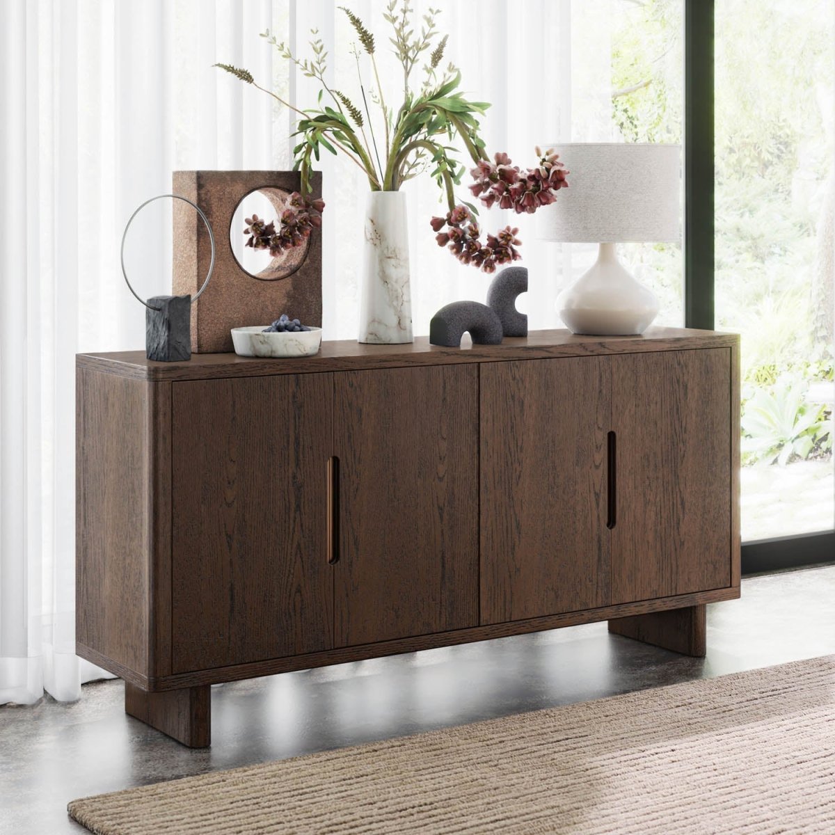 Saint Amond Dark Wood Large Sideboard - Pendle Village Furniture
