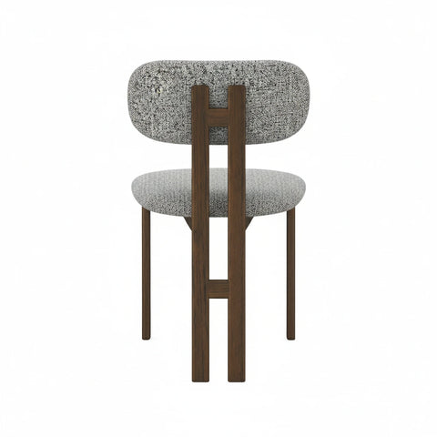 Dark Wood frame and Grey Fabric French Style Dining Chairs 