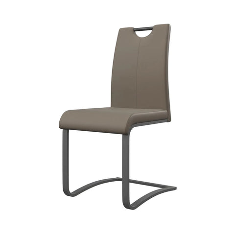 Samurai Extending Dining Table With Light Grey Ceramic top and Bianco Faux Leather Chairs-Bianco Taupe Chair