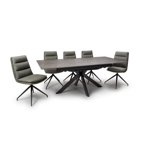 Logan 140cm Rectangular Extending Dining Table with Nobel Chairs - Pendle Village Furniture
