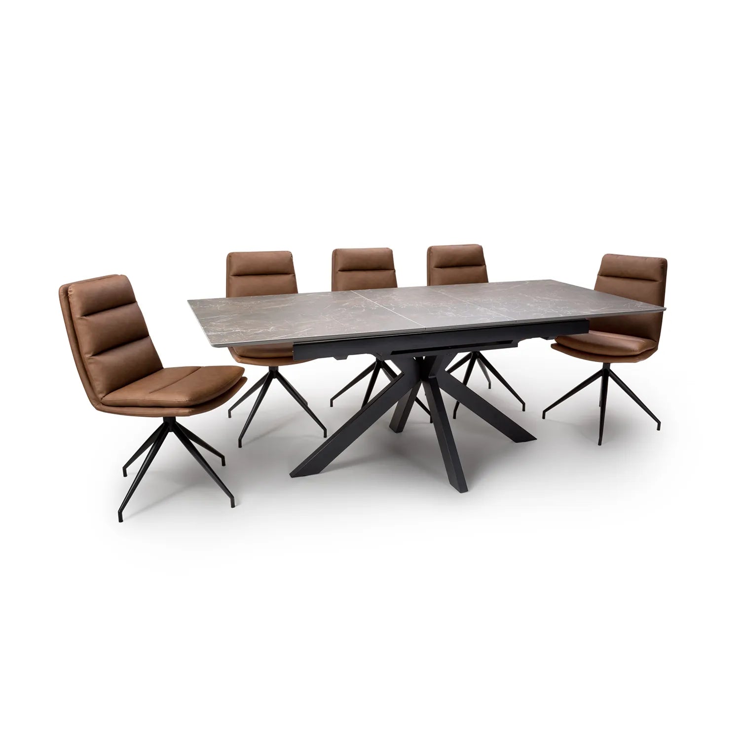 Logan 140cm Rectangular Extending Dining Table with Nobel Chairs - Pendle Village Furniture