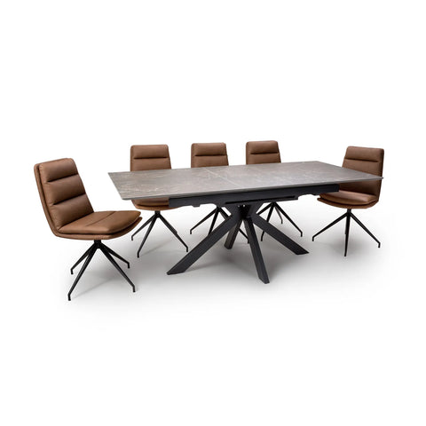 Logan 140cm Rectangular Extending Dining Table with Nobel Chairs - Pendle Village Furniture