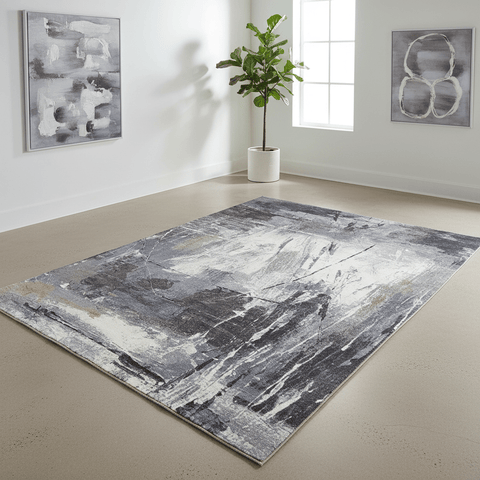 Galleria Modern Abstract Blue Rug