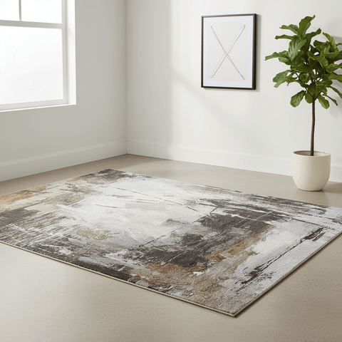Galleria Modern Abstract Brown Rug