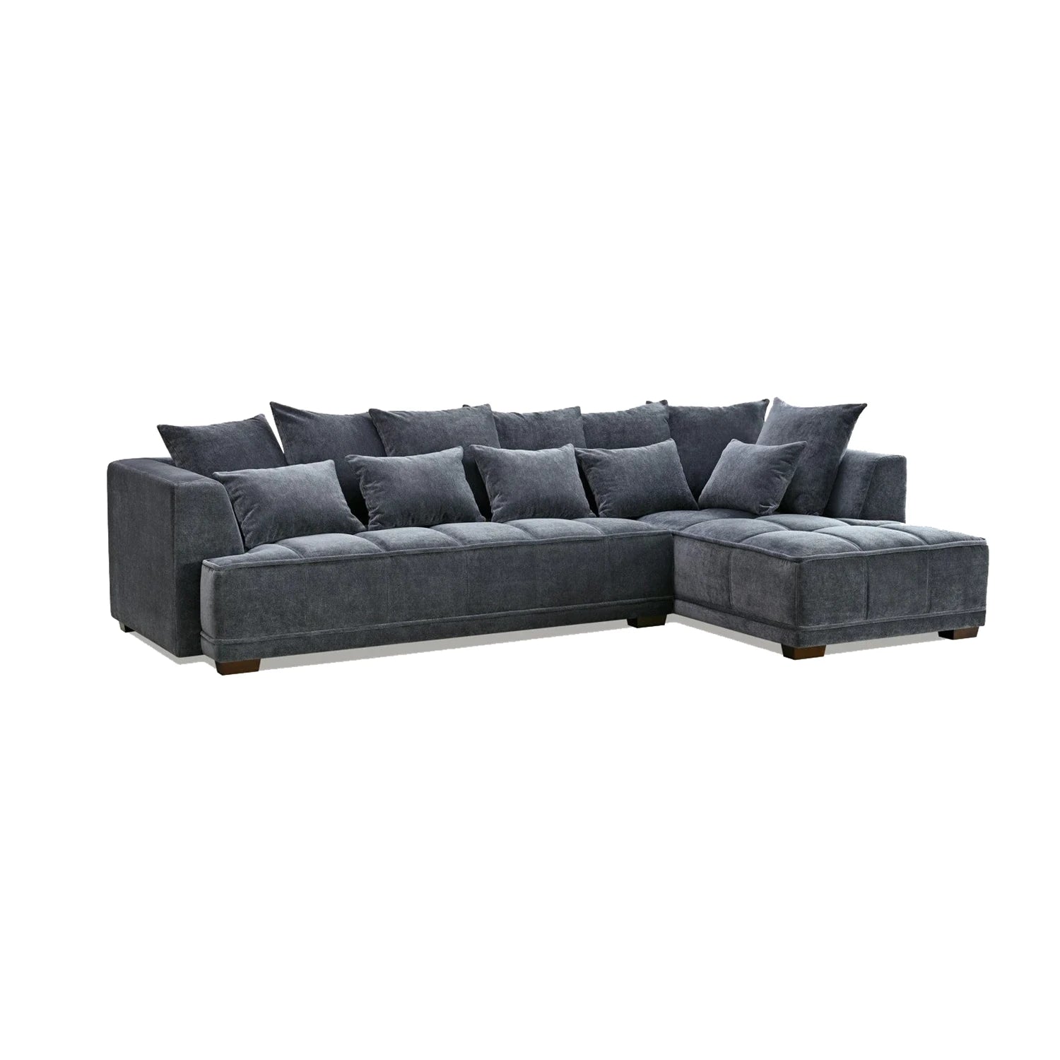 Gatsby Lare Steel Grey Fabric Chaise Corner Sofa - Pendle Village Furniture