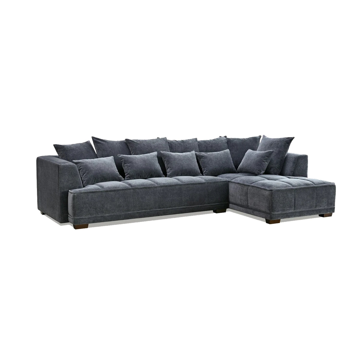 Gatsby Lare Steel Grey Fabric Chaise Corner Sofa - Pendle Village Furniture