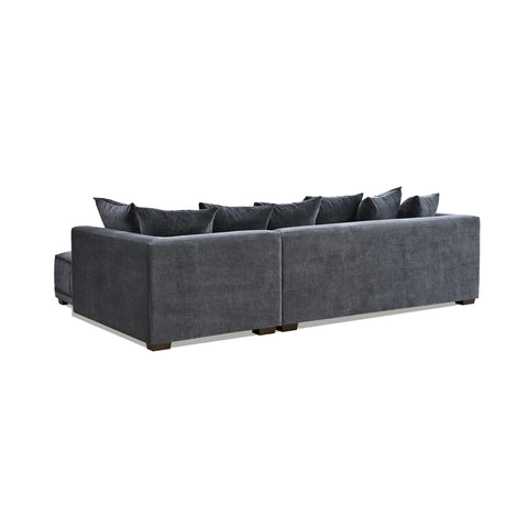 Gatsby Lare Steel Grey Fabric Chaise Corner Sofa - Pendle Village Furniture