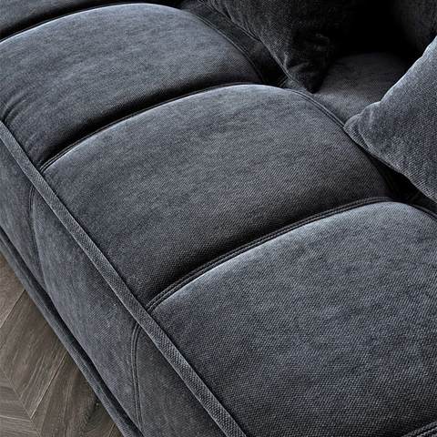 Gatsby Lare Steel Grey Fabric Chaise Corner Sofa - Pendle Village Furniture