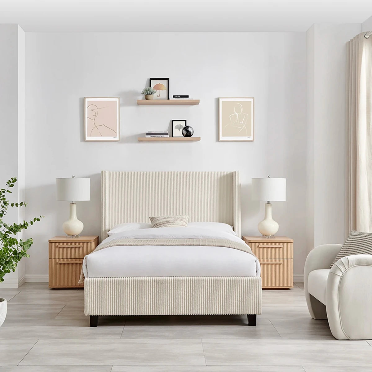 Lifestyle image of Gemora Luxury Natural Plush Corded Bed available in Double or King Size. 