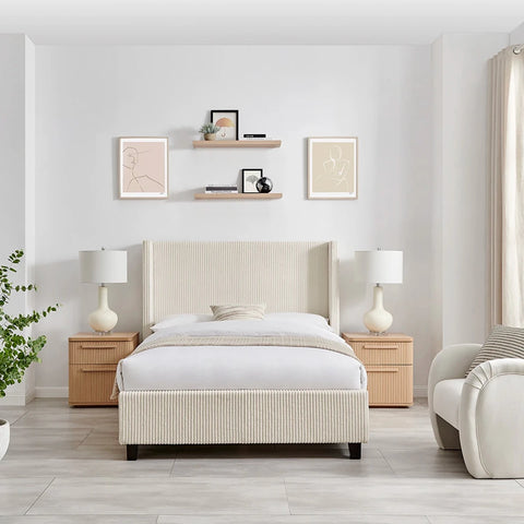 Lifestyle image of Gemora Luxury Natural Plush Corded Bed available in Double or King Size. 
