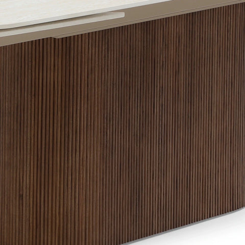 Gina Extending Dining Table Walnut Base & Italian White Travertine Top 180–260cm
