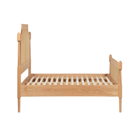 High quality oak wood frame with smooth finish and organic texture.
