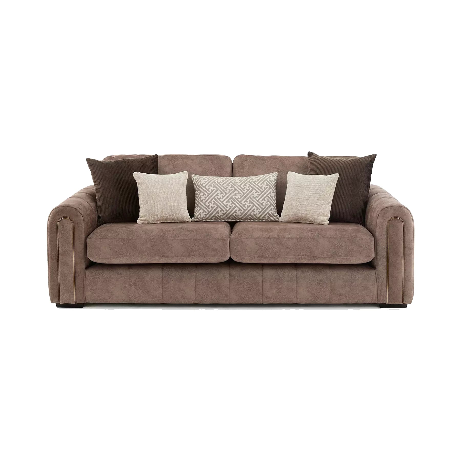 Soho Gemini Chocolate Fabric 3 Seater Sofa - Pendle Village Furniture