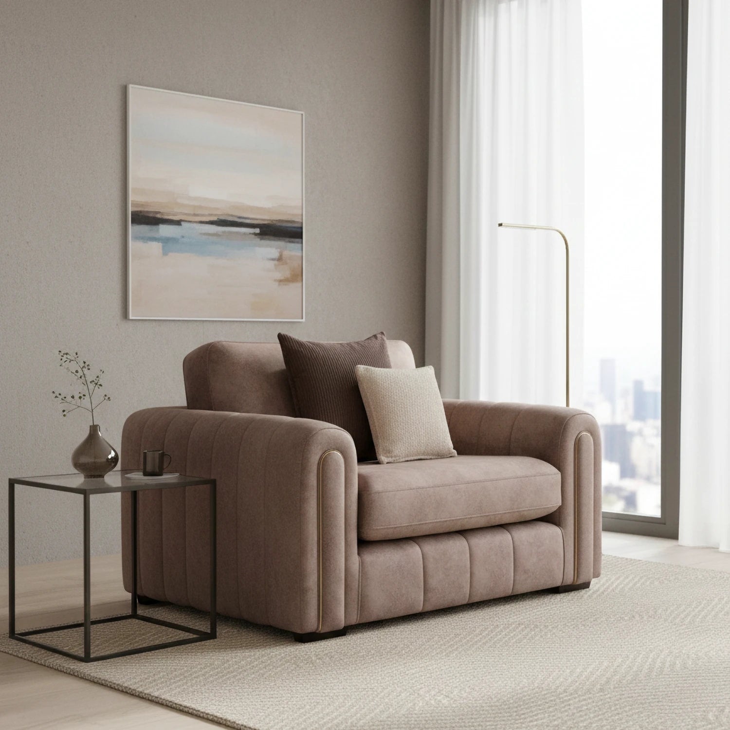 Soho Gemini Chocolate Fabric 3 Seater Sofa - Pendle Village Furniture