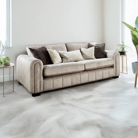 Soho Gemini Stone Fabric 3 Seater Sofa
