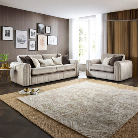 Soho Gemini Stone Grand Fabric Sofa