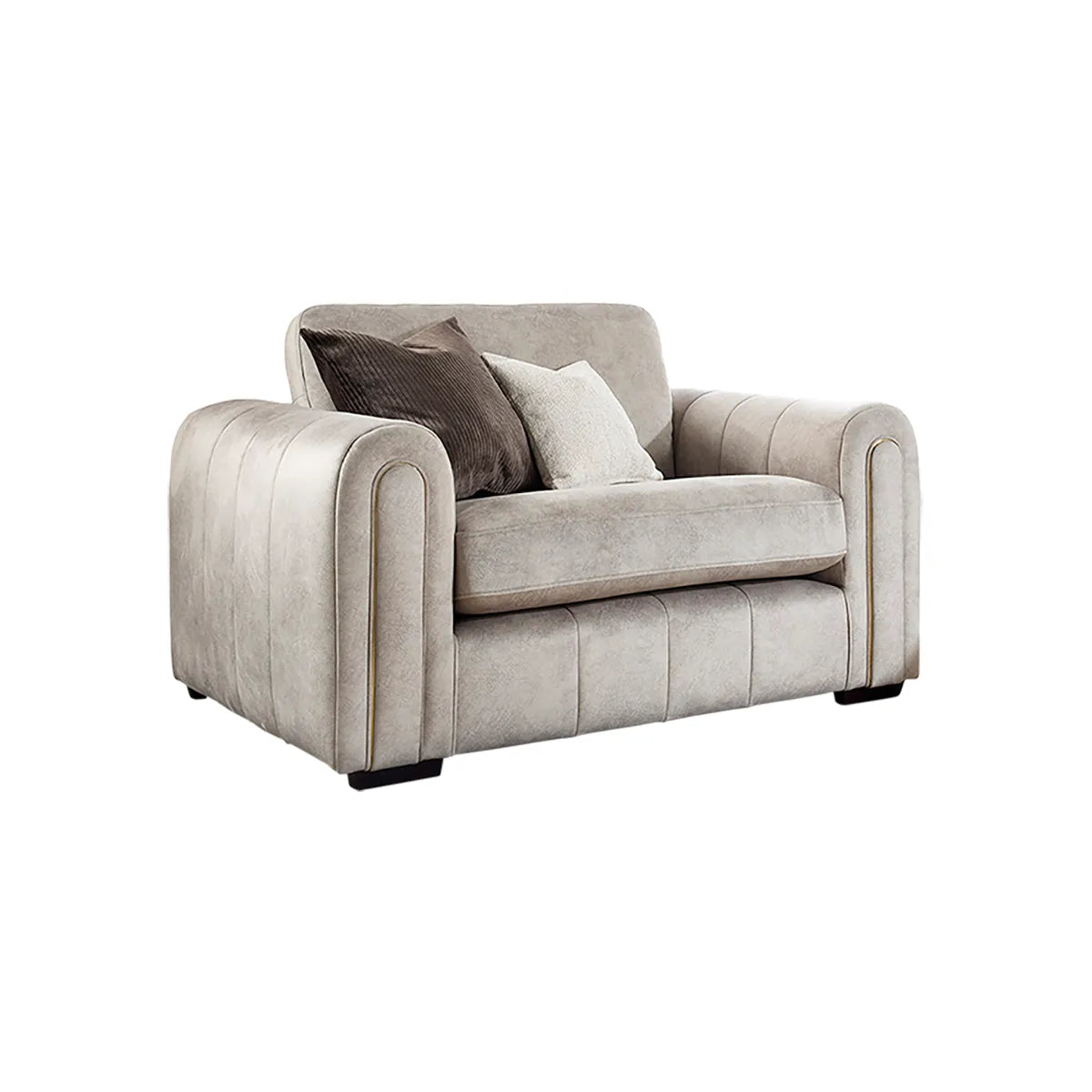 Soho Gemini Stone Fabric 3 Seater Sofa