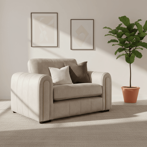 Soho Gemini Stone Fabric Arm Chair