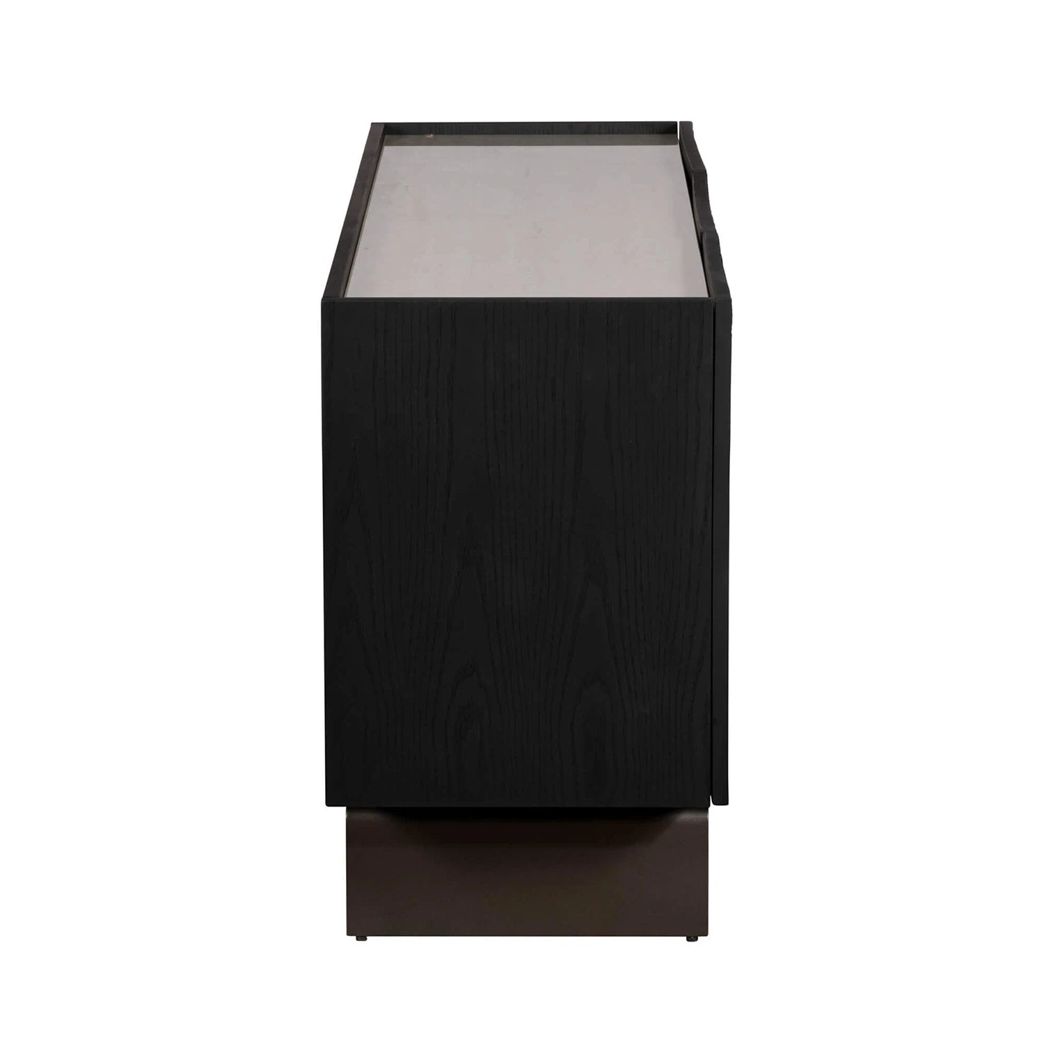 Luxury ceramic top sideboard with sculptural black detailing