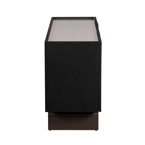 Luxury ceramic top sideboard with sculptural black detailing