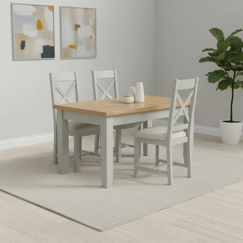 Gloucester 1.2M Small Extending Dining Table with 4 Chairs