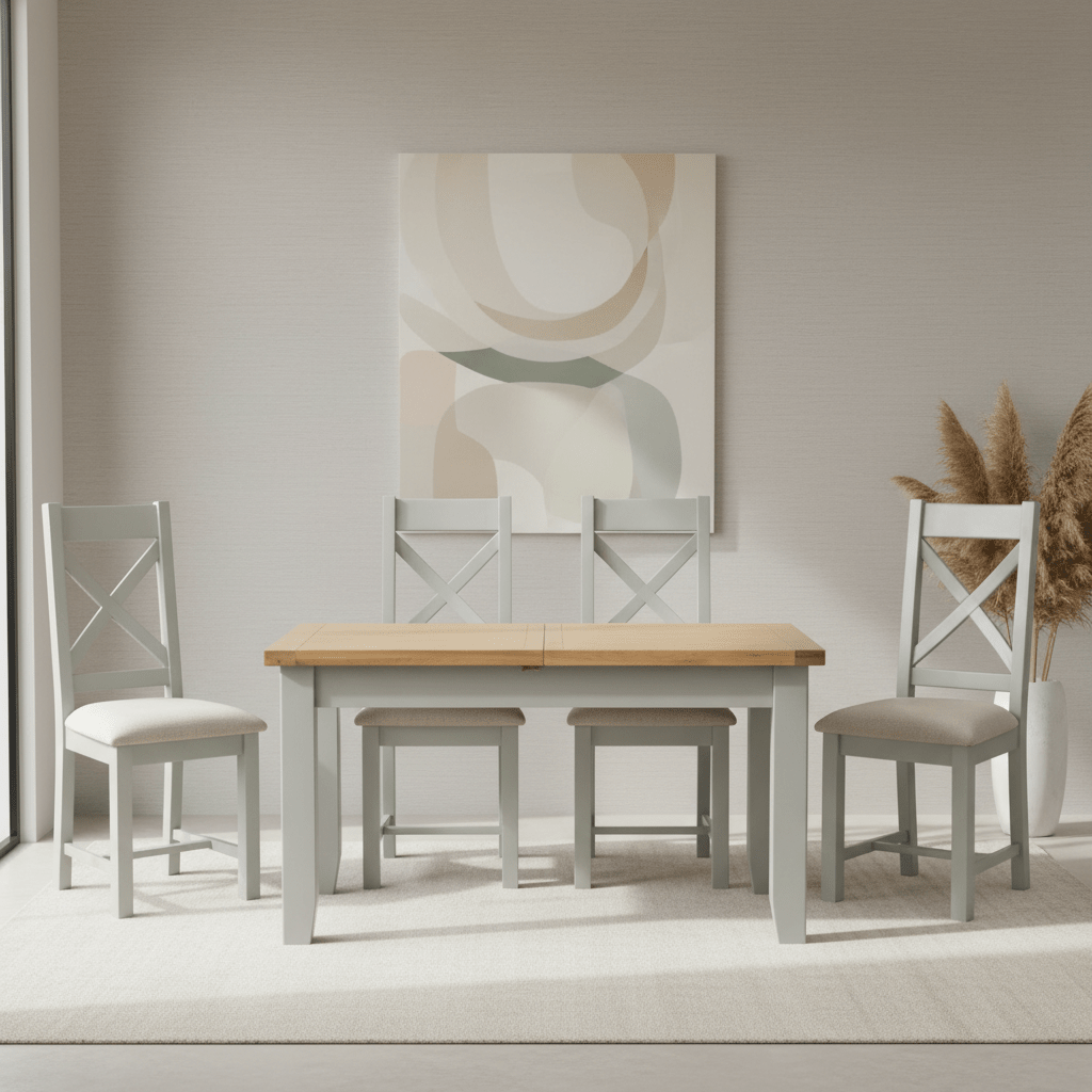 Gloucester 1.4M Small Extending Dining Table with 4 Chairs