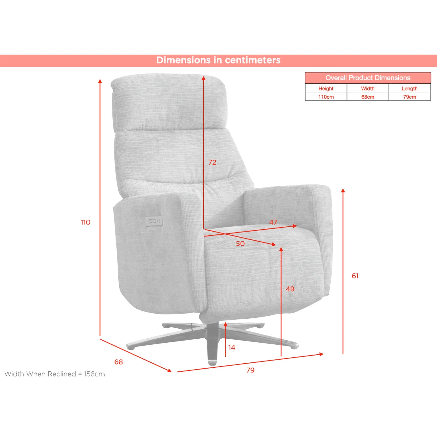 Gosling Fabric Dual Motor Swivel Recliner Chair - Pendle Village Furniture