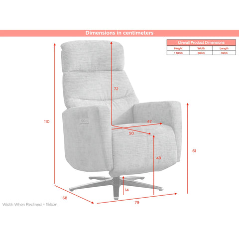 Gosling Fabric Dual Motor Swivel Recliner Chair - Pendle Village Furniture